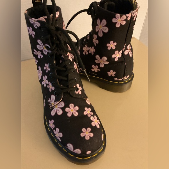 Dr. Martens Shoes - Dr. Martens women floral canvas combat 1460 page meadow boots 7